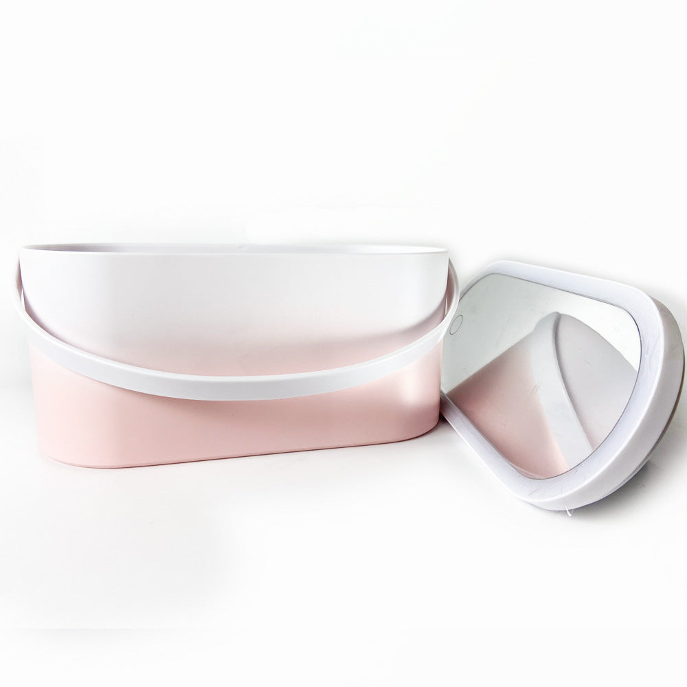 Travel LED Light Cosmetic Mirror Storage Box Large Capacity