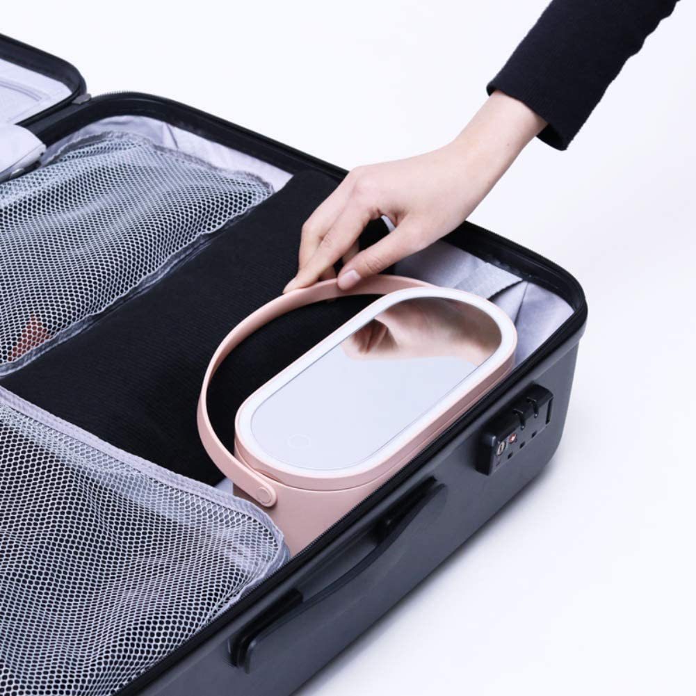 Travel LED Light Cosmetic Mirror Storage Box Large Capacity